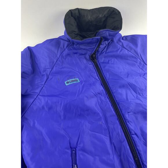 Vtg Columbia Womens Reversible Jacket Coat Purple Black Radial Sleeve 2XL Nylon - Picture 3 of 16